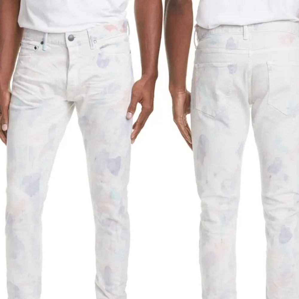 NEW JOHN ELLIOTT The Cast 2 Watercolor White Jeans